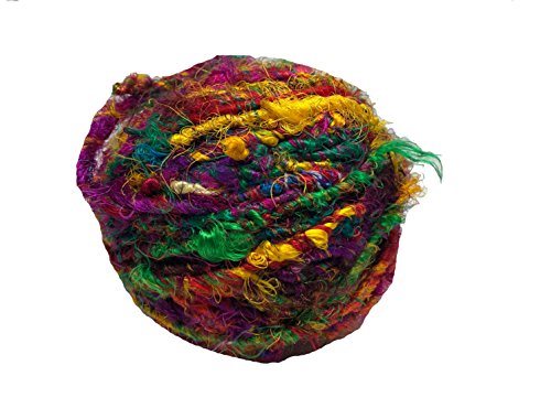 KNITSILK Recycled Sari Silk Yarn - Bulky Yarn - Multicolor (100 Grams) | Great for Knitting, Crochet