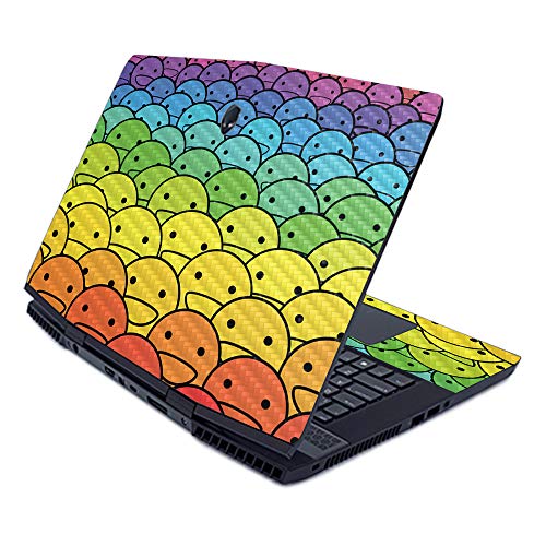 MightySkins Carbon Fiber Skin for Alienware M17 (2019) - Happy Faces | Protecti…