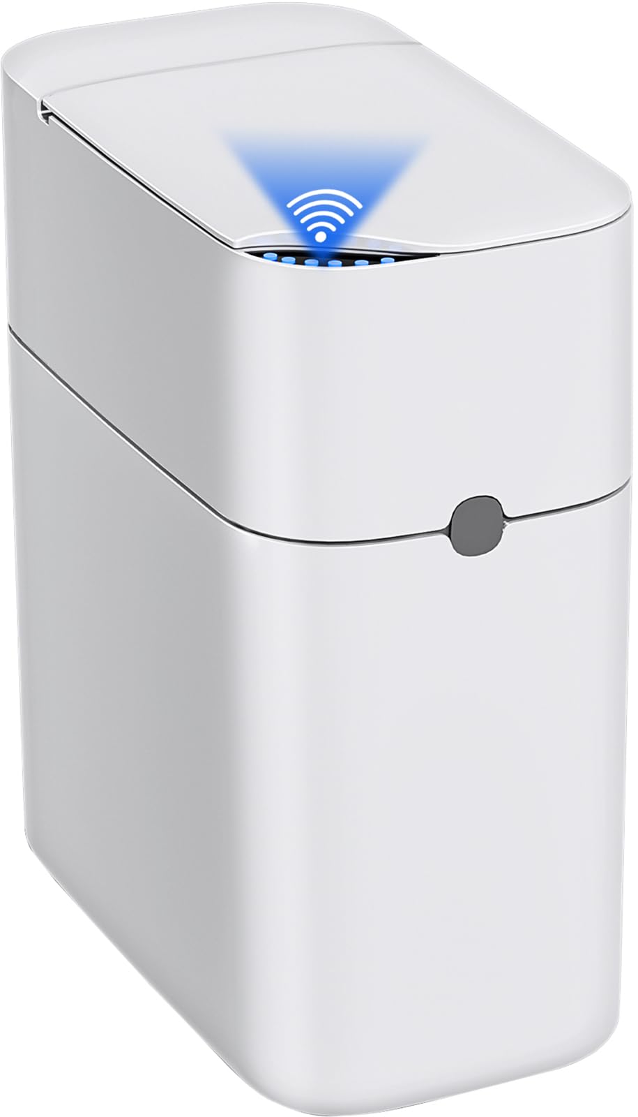 Photo 1 of CTIME Touchless Automatic Bathroom Trash Can with Lid - 3 Gallon Slim Motion Sensor Garbage Can for Bedroom, Kitchen, Office - White (6" W x 11" L x 13" H)