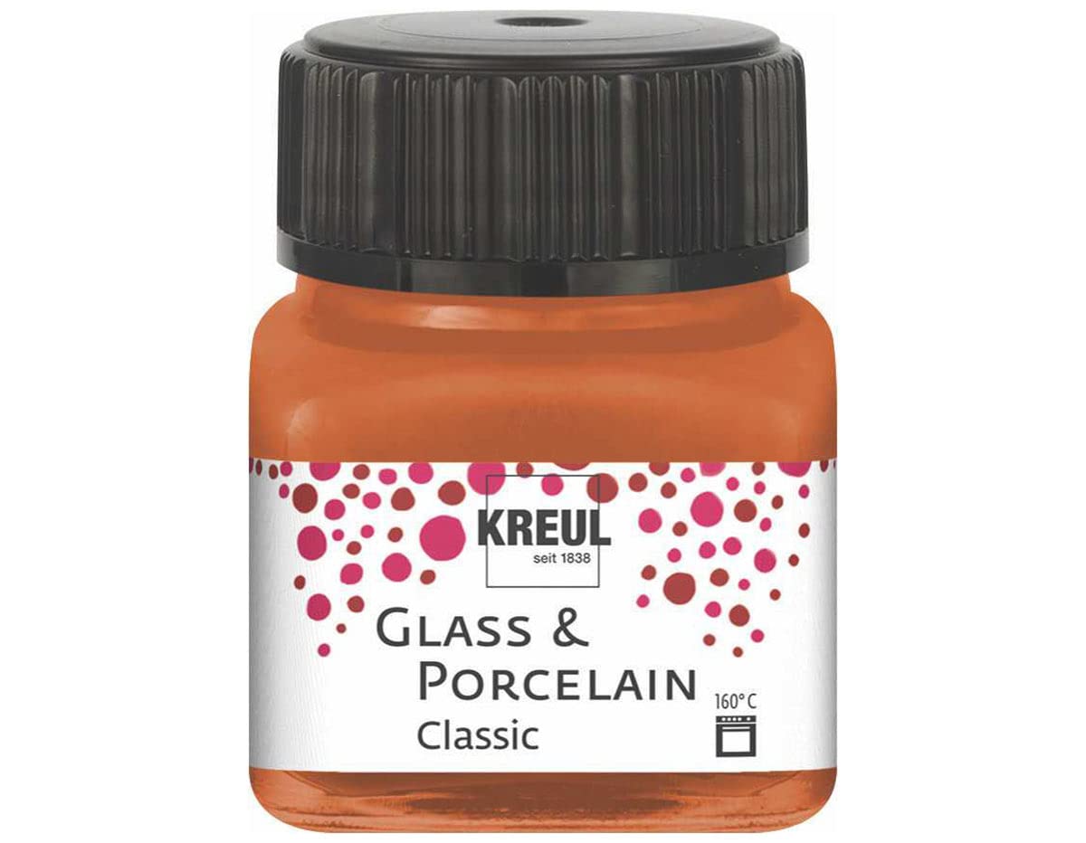 Kreul Glass & Porcelain Classic Metallic Copper, 16248 in 20 ml Glass, Brilliant Glass and Porcelain Paint, Water-based, Quick-Drying, Opaque