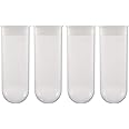 uxcell 10 Pcs 100ml Plastic Centrifuge Tubes with Snap Cap, Polypropylene Graduated Micro Centrifuge Tube, Round Bottom, Clear, Storage Container for Beads Sample Lab