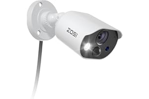 ZOSI 1080P HD-TVI Add On Camera, 2MP 1920TVL Indoor Outdoor Surveillance Home Security Camera with Audio, Night Vision, Smart Motion Detection, IP66 Weatherproof, Only Work 3K Lite CCTV DVR