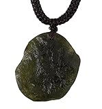 KETLIXS Moldavite Crystal Necklace,Raw Czech