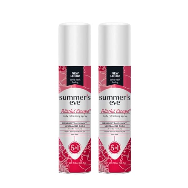 SUMMER’S EVE FEMININE DEODORANT FRESHENING SPRAY, BLISSFUL ESCAPE 2 OUNCE (PACK OF 2)