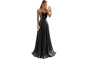 Bddhkw Satin Bridesmaid Dresses for Women Long Prom Dress 2025 Sweetheart Wedding Guest Dress Long Formal Evening Gown KF060