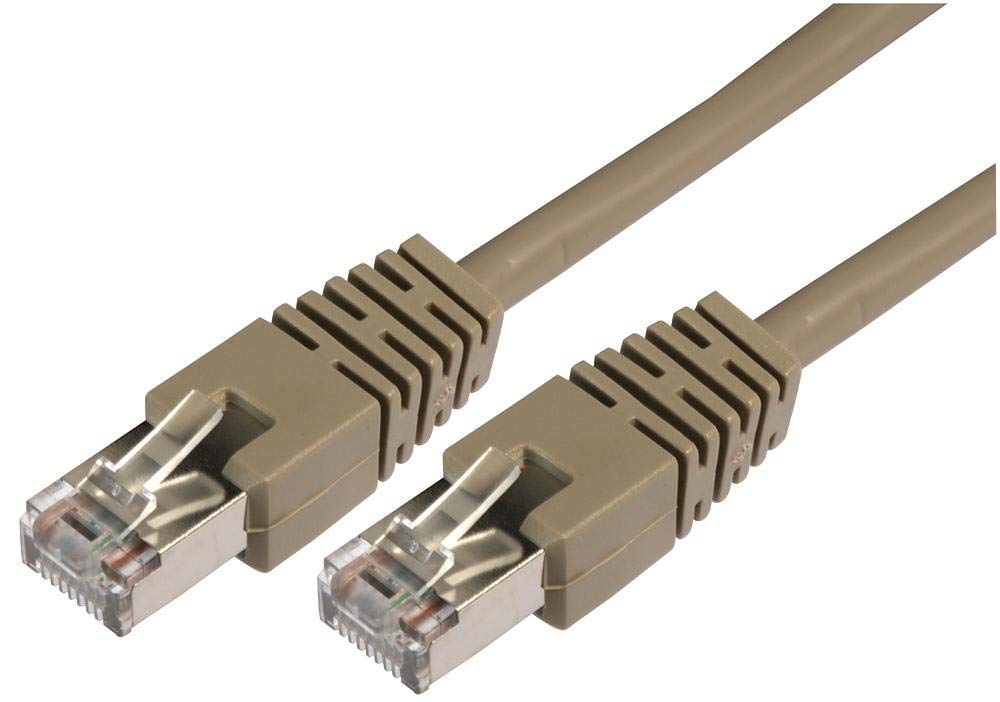 PRO SIGNAL 1m Grey Cat5e STP Ethernet Patch Lead – RJ45 to RJ45 Screened Network Cable – PS11215