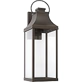 Capital Lighting 946441OZ-GL Bradford Night Sky Clear Glass Rectangular Outdoor Wall Lantern, 1-Light 7 Watt, 27" H x 9" W, O