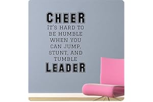 WALLPRESSIONS 35" Cheer It's Hard to Be Humble When You can Jump, Stunt, and Tumble Cheerleader Cheerleading Sport Girl School Wall Decal Sticker Art Mural Home Décor
