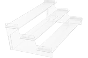 KHBUAB Desktop Acrylic Stair Display Rack Three Tiers for Ornaments and Perfume Storage