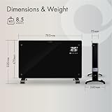 Devola 2000W Wifi Enabled Glass Panel Heater Black DVPW2000B view 6