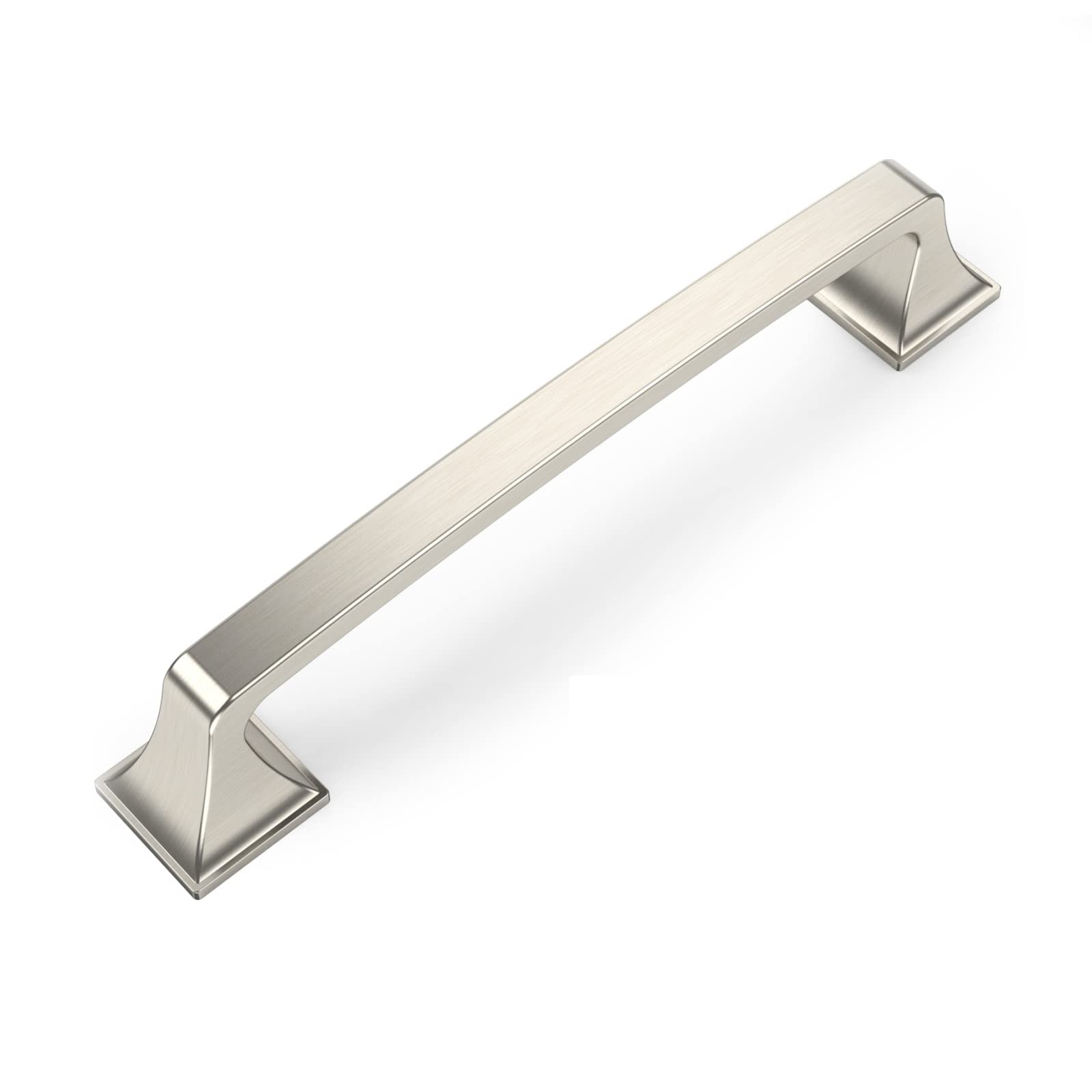 Amerdeco 6 Pack Brushed Satin Nickel 160mm Hole Centers Kitchen Cabinet Pulls Hardware Kitchen Handles for Cabinets Cupboard Handles Drawer Pulls — image 1