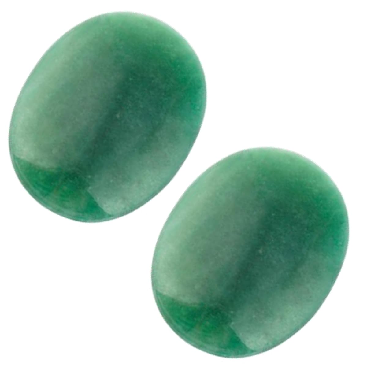 mookaitedecor Pack of 2 Natural Green Aventurine Crystal Palm Worry Stones for Anxiety Stress Relief, Oval Small Energy Pocket Stones Healing Crystal Gifts for Reiki Chakra Meditation Desk Decor — image 1