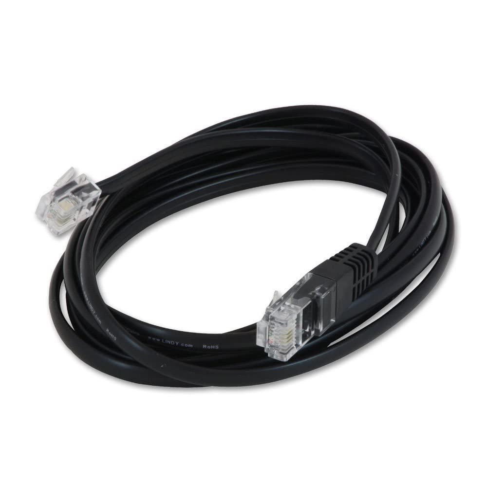 LINDY 3m RJ-11 to RJ-45 Modem Data Cable, Black