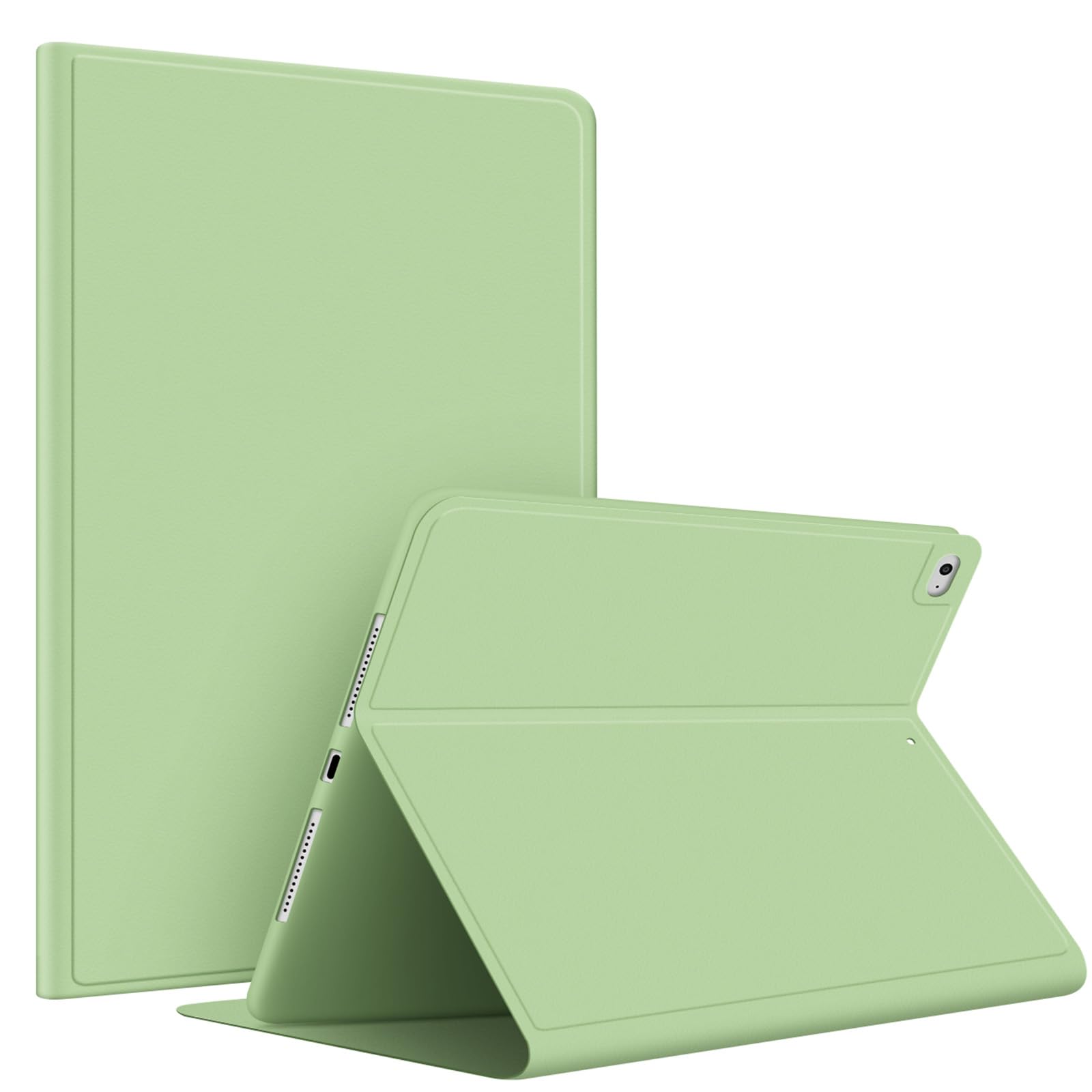 VAGHVEO iPad 9.7 inch 2017/2018 Case/iPad Air/Air 2 Cover, PU Leather Shockproof Smart Cases Shell Adjust Stand [Auto Wake/Sleep], Flexible Soft TPU Protective Back Cover for iPad 5th/6th, Light Green — image 1