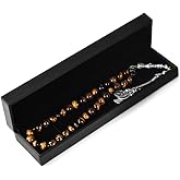 Tasbih Prayer Beads Tiger Eye Stone (33 Beads - 10 mm) - Muslim Rosary - Masbaha Finger Counter - Zikr, Dhikr Subha - Chapelet - Tasbeeh - Islamic Misbaha - Handmade Sibha - Ramadan Gift