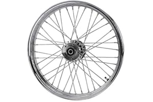 MOTO IRON Chrome Front 40 Spoke Wheel 21 "x 2.15" (fits Harley FXD 2000-03,Sportster 2000-07) Billet Hub