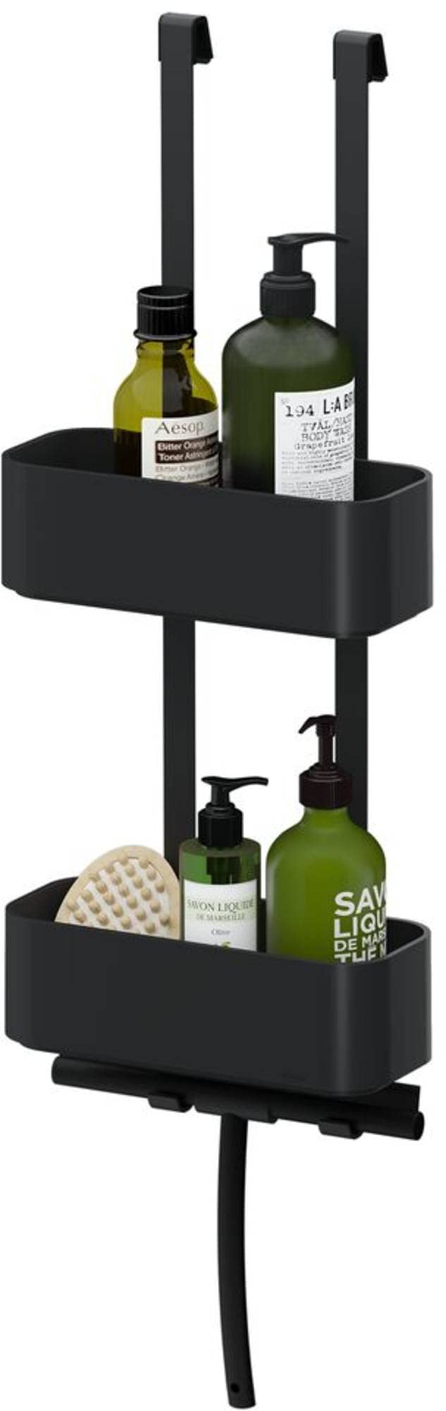 Tiger 2-Store, Hanging shower Caddy, 25 cm, Black, 115x250x650mm