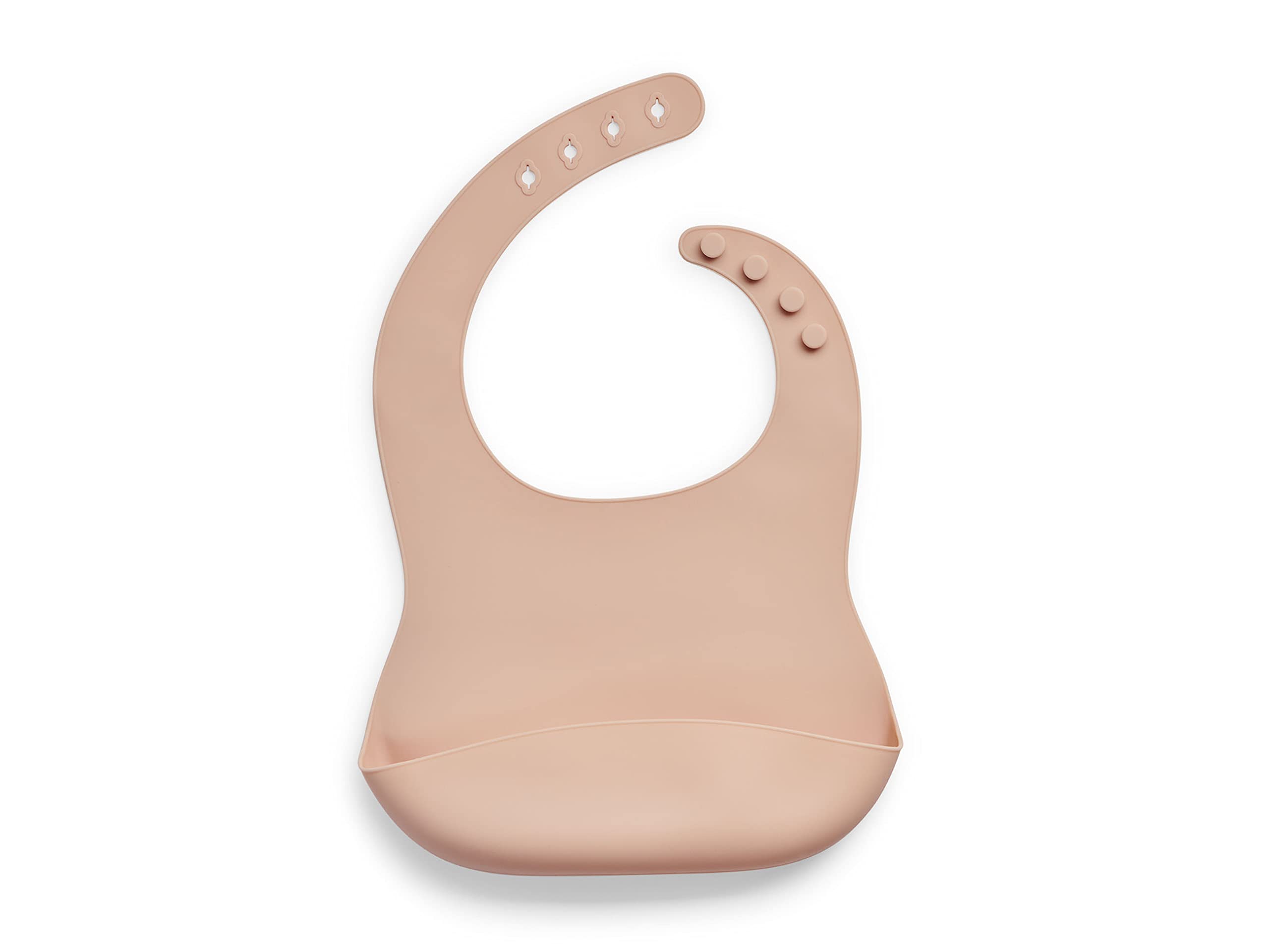 Jollein Silicone Bib, 26 cm Length x 21 cm Width, Pale Pink