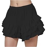 BEAUZSUZSANA Women's Ruffled Shorts Cotton Pettipants Victorian Bloomers Lolita Pumpkin with 3 Layers Ruffles