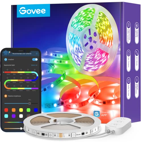 Govee LED Strip, RGBIC LED Strip 5 m, Music Sync, Segment Control, Colour Changing, 64 Scene Modes, Controllable via App, for Party, Home, Bedroom, TV