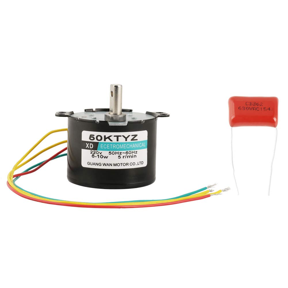 AC 220V Low Speed Motor, 5-50RPM Miniature Low Speed Low Noise Large Moment of Force Synchronous Motor CW/CCW (5rpm)