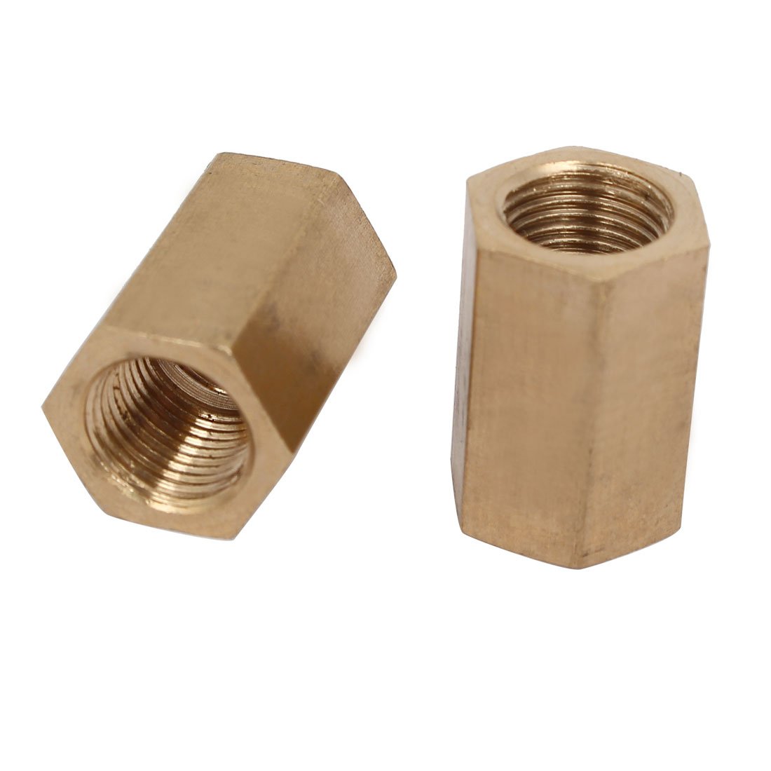 Sourcingmap 1/8BSP Female Thread Straight Hex Fitting Rod Coupling Nut Brass Tone 2pcs
