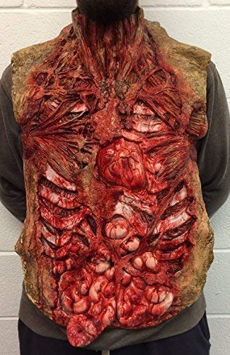 Coopers Fancy Dress Gory Bloody Torso Chest Piece Halloween Fancy Dress Zombie Guts Heart Vest Apron