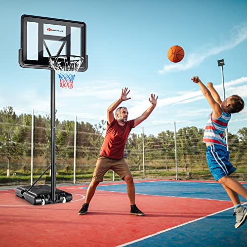 Goplus Portable Basketball Hoop Outdoor, 4.5FT10FT Height Adjustable