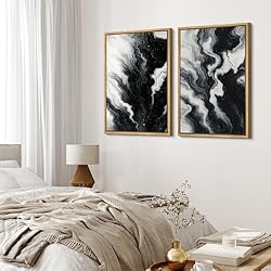 MUDECOR Framed Canvas Print Wall Art Set Monochrome