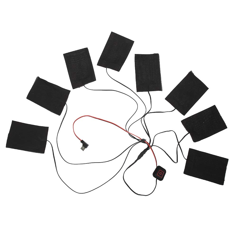 Fafeims 8-in-1 USB Heating Cloth Winter Heated Jacket Vest Thermal Clothes Heating Pad for Outdoor Activities