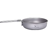 Boundless Voyage Titanium Frying Pan with Folding Handle Ultra-light for Camping Picnic Skillet Griddle Tableware Cookware A-