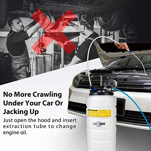 FIRSTINFO 15 Liter Pneumatic Manual Fluid Extractor/Vacuum Oil Pump Includes 6.6 ft Long Silicon
