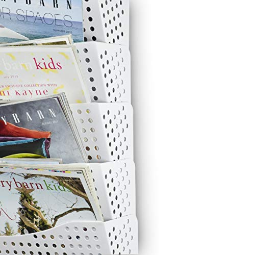 Wallniture Dots Lisbon 15Tier White Wall File Holder for Organization