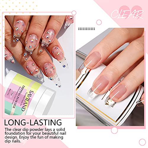 Saviland Clear Dip Powder 2.1oz Dip Powder Dipping Powder for French