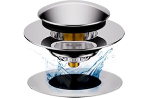 HAOMIAO Universal Pop-Up Bathtub Stopper with Clog-Proof Strainer, Bath Drain Plug (Fits 1.4-1.6 Inch Drains)
