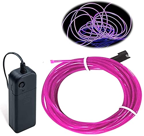 Balabaxer EL Wire, 9.8ft/3M Neon Lights Noise Reduction Portable Neon Electroluminescent Wire for Parties, Halloween, DIY Decoration (Purple, 9.8ft)