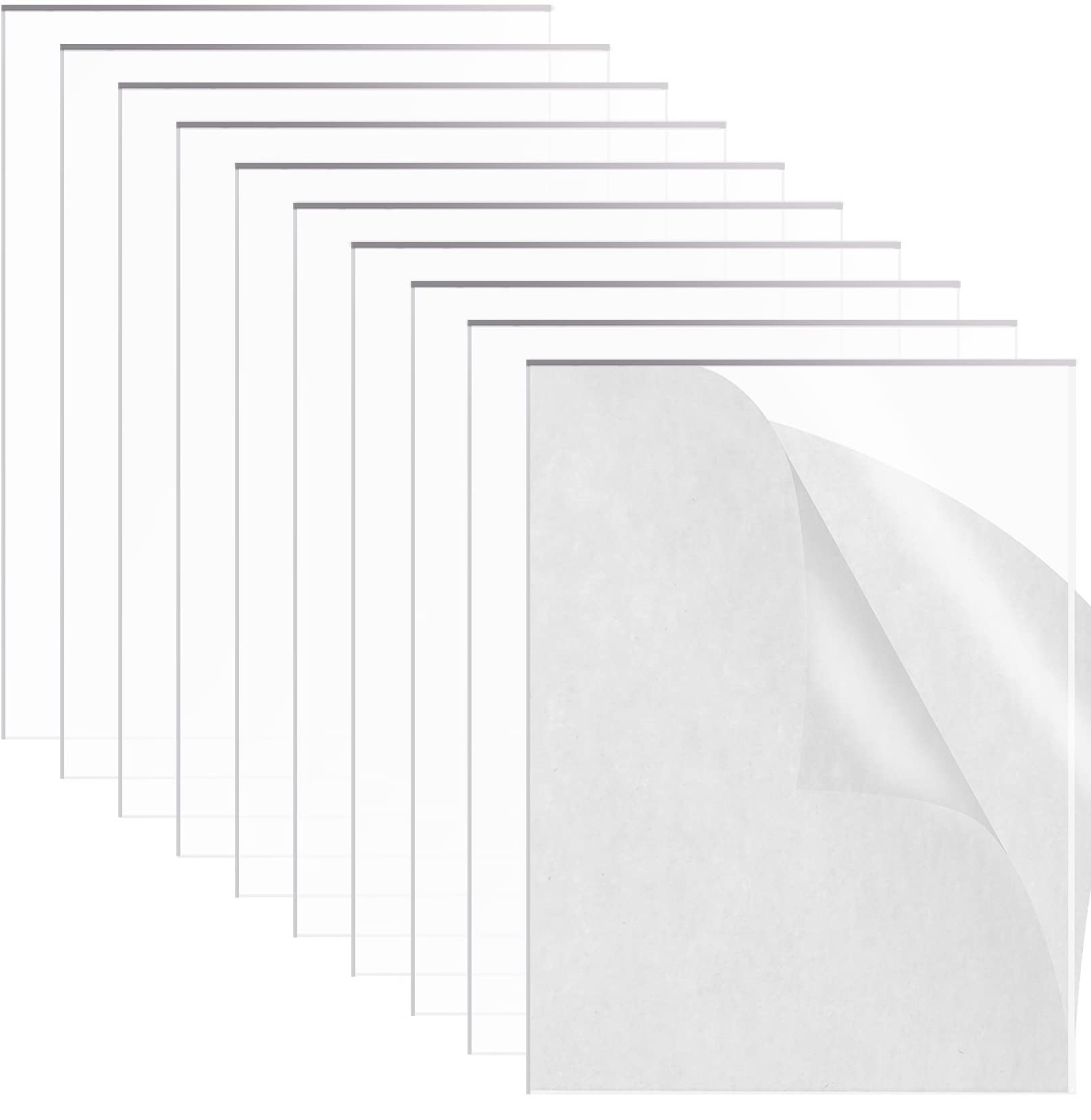 Clear Perspex Sheets 10PCS 1mm Acrylic Sheet Plastic Sheets for Crafts Sheet Picture Frame Glass Replacement Square Panel Boards for Painting DIY Projects Display 150 * 100mm — image 1