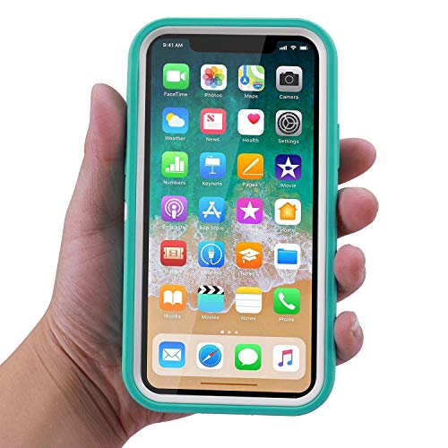 Co-Goldguard Case for iPhone 11 Pro,[NOT fit iPhone 11] Heavy Duty 3 in 1 Durable Cover with Screen Bumper Shockproof Drop-Proof Shell Cases for Apple iPhone 11 Pro 5.8 inch,White&Sky Blue