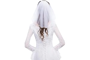 Tulle Wedding Dress Veils White Ribbon Edge Rhinestones Fake Pearls Short Bridal Wedding Veil