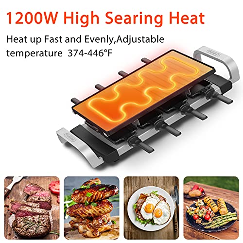 LIVEN Raclette Table Grill，Smokenless Indoor Grill Electric Grill