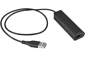 WirelessFinest RJ9 Plug to USB Headset Adapter Compatible with Plantronics Jabra Sennheiser Wireless DECT Headsets for Use with Computers PC Laptop Mac Tablet Window Softphones Devices