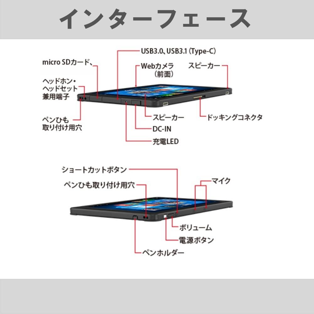 Fujitsu ARROWS Tab Q508 Laptop, Literary Model, Tablet, PC, 10.1 Type, WUXGA (1920 x 1200 Dots), Windows 11 & Office 2019, CPU Atom(TM), 4 GB, Type-C, USB, Wi-Fi & Bluetooth, Built-in Camera