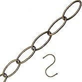 36 Inch Heavy Duty Antique Brass Steel Chain, Adjustable 11-Gauge Hanging Chain for Lights, Planters & Decor, Supports 35 lbs (1 Pack, Antique Brass)
