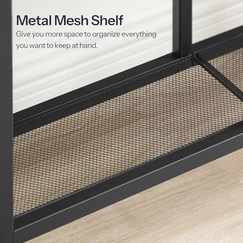 HOOBRO Narrow Console Table with Storage, 75cm Entryway Table with 4 Tier Storage Shelf, Industrial Hallway Table with Metal Frame, Sofa Table for Hallway, Living Room,Bedroom, Rustic Brown EBF79XG01