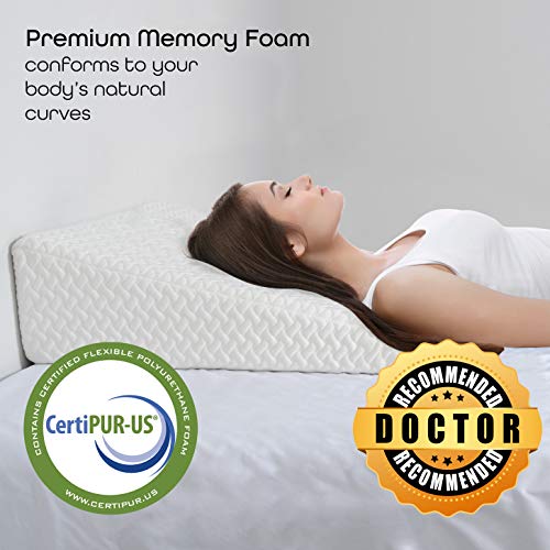 Milliard Wedge Pillow for Sleeping, with Memory Foam Top, Breathable