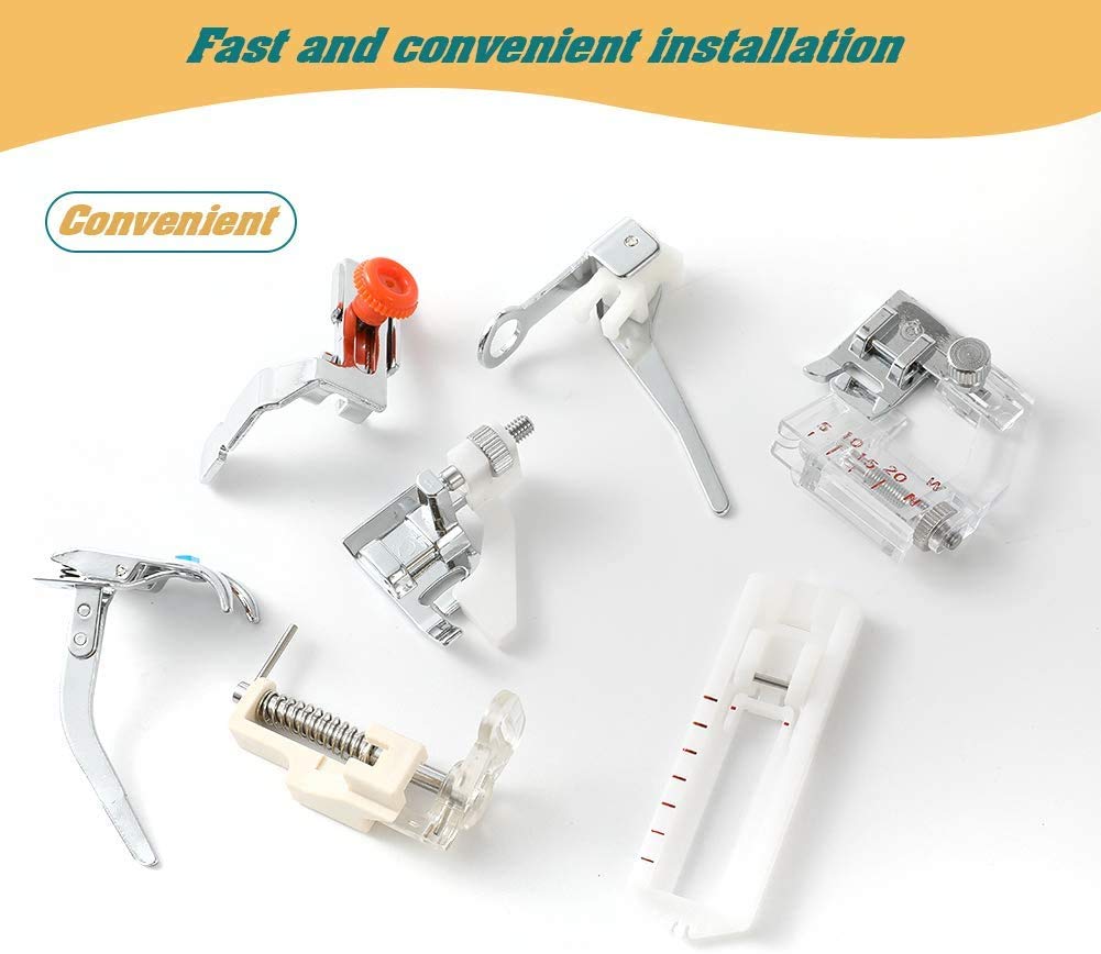 Aiskaer 48Pcs Sewing Machine Presser Feet Foot Set for Brother, Babylock, Singer, Janome, Elna, Toyota, New Home, Simplicity, Kenmore
