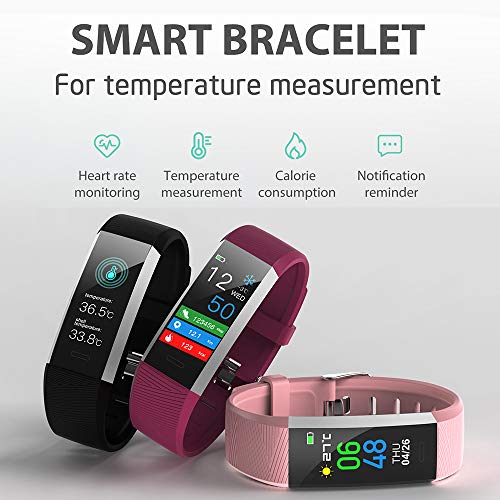 gdfh Fitness Tracker with Body Temperature Heart Rate Sleep Monitor, IP67 Waterproof Smart Fitness Watch with Step Counter Call Message for Women Men Kids