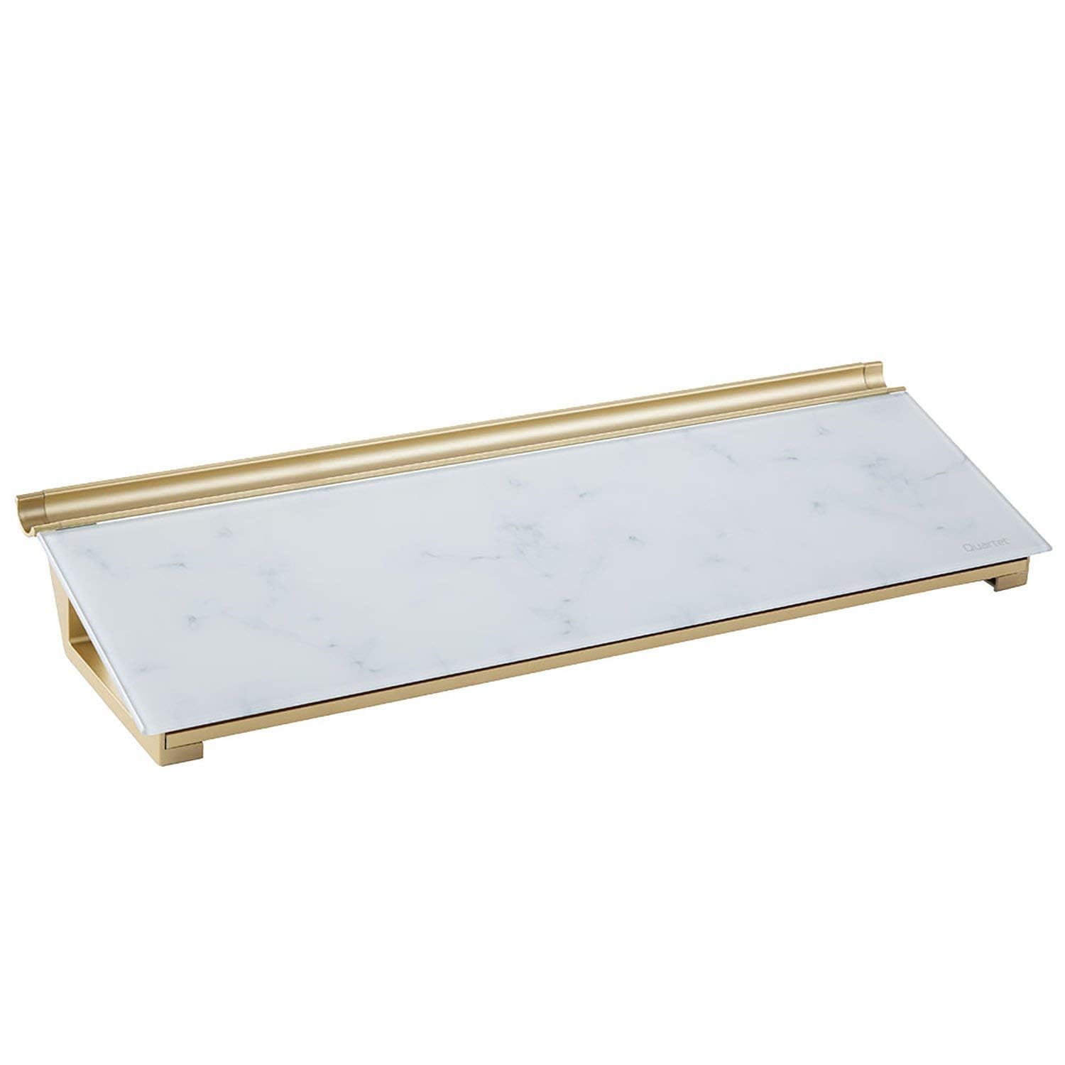 Photo 1 of Quartet Glass Dry Erase White Board, Desktop Computer Pad for Notetaking, 18" x 6" Whiteboard, Clean Erase Surface with Storage, 1 Dry Erase Marker, Marble Surface (GDP186M)