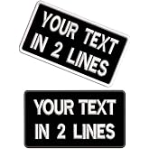 AI-Neel Custom Embroidered Name Patches 3.55" W x 2" H 2 Pieces Personalized Military Number Tags, Hook &amp; Iron Tactical Badge for Clothing Backpack Vest (Black)