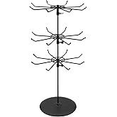 Polmart Medium Duty Tier Heights Adjustable Countertop Spinner Display Stand (Black, 3-Tier)